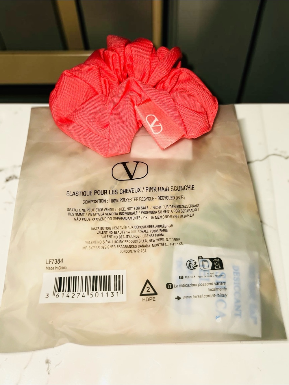 Valentino Beauty Pink VLogo Hair Scrunchie – VIP GWP – New 🎀 BNIB
